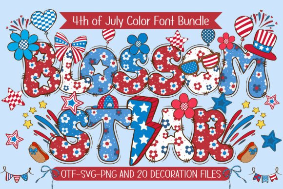 Blossom Star: A Patriotic Font for Branding and Design