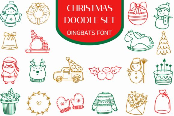 Christmas Doodle Set: A Festive Font for Branding and Design