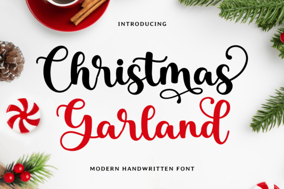 Christmas Garland Font for Festive Web Design