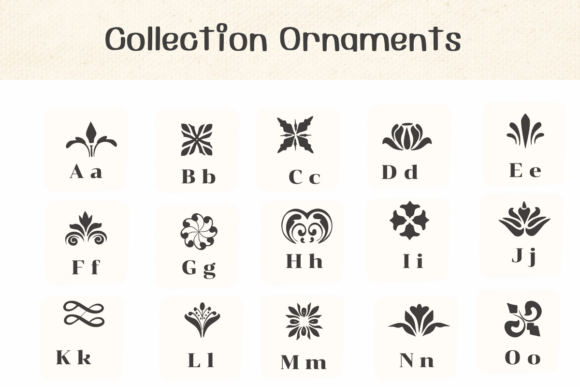 Collection Ornaments: A Decorative Font for Branding and Design