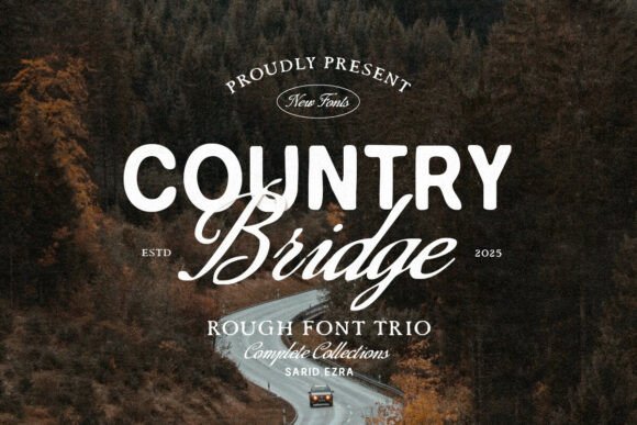 Country Bridge Trio: A Vintage Sans Serif Font for Handmade Creations