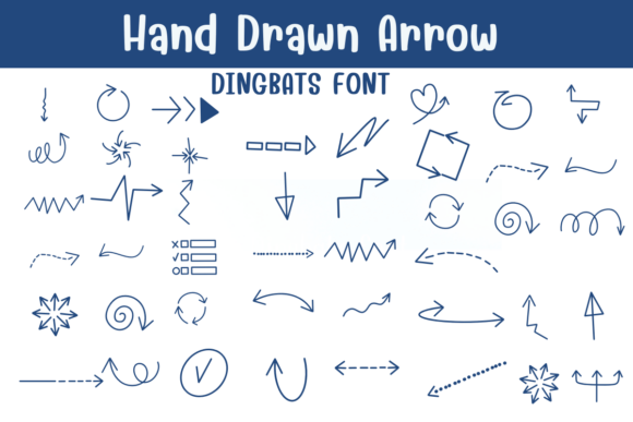 Hand Drawn Arrow Font for Creative Web Design