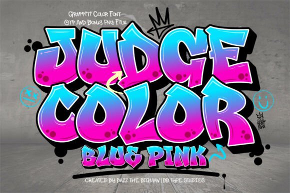 Judge Color Blue Pink Font for Creative Projects