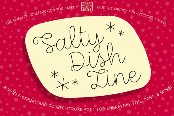 Salty Dish Line Font for Handwritten Style Editorial Design